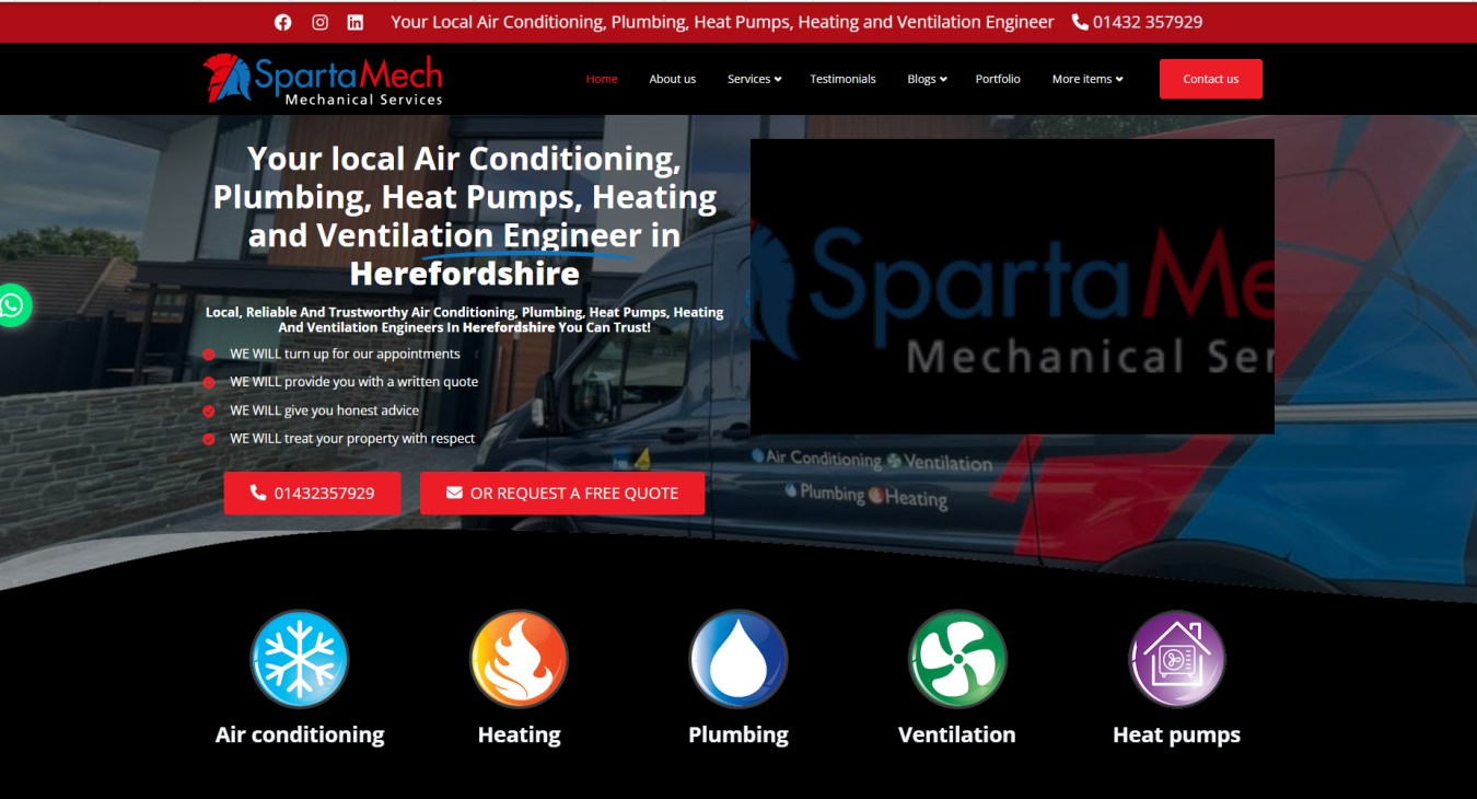 Sparta Mech Ltd Website screengrab